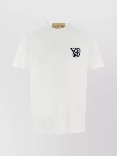 Valentino Cotton T-shirt With Vg Patch In White