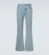 Valentino Logo Patch Flared Jeans In Blue