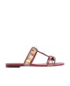 Valentino Logo Flat Sandals In Multicolor
