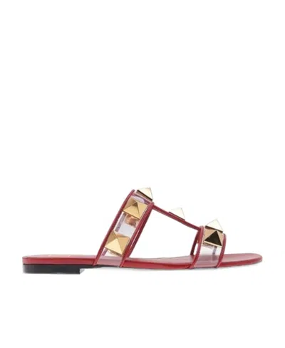 Valentino Garavani Logo Flat Sandals In Multicolor