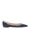 Valentino Navy Patent Rockstud Ballet Flats In Blue