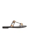 Valentino Roman Stud Pvc And Leather Slides In Gray