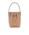 Valentino Vlogo Signature Drawstring Mini Bucket Bag In Nude