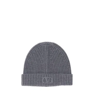 Valentino Garavani Logo Hat In Gray