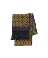 Valentino Garavani Chamber Scarf In Silk With Fringes In Black
