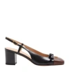 Valentino Valet Du Roi Vlogo Leather Slingback Pumps In Black