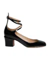 Valentino 60mm Tan-go Patent Leather Pumps In Black