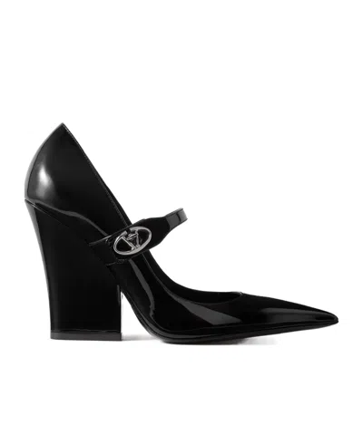 Valentino Garavani Mary Jane Patent Leather Shoes In Black