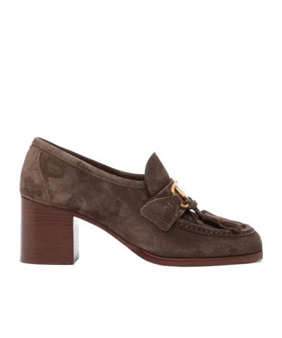 Valentino Garavani Logo High Heels In Brown