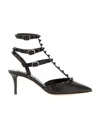 Valentino Garavani Patent Rockstud Pumps With Matching Straps And Studs 65 Mm Woman Black 41.5 In Brown