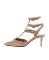 Valentino Logo High Heels In Brown