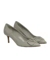 Valentino Logo High Heels In Gray