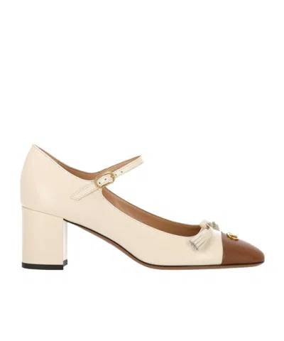 Valentino Garavani Logo High Heels In Neutral