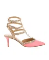 Valentino Logo High Heels In Nude