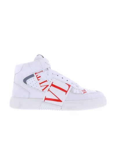 Valentino Garavani Logo High-top Casual Sneakers In White