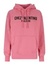Valentino Pink Cotton Hoodie With Kangaroo Pocket In Nude & Neutrals