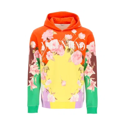 Valentino 印花纯棉连帽卫衣 In Multicolour