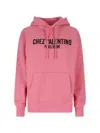 Valentino Pink Cotton Hoodie With Kangaroo Pocket In Pink