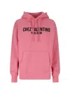 Valentino Pink Cotton Hoodie With Kangaroo Pocket