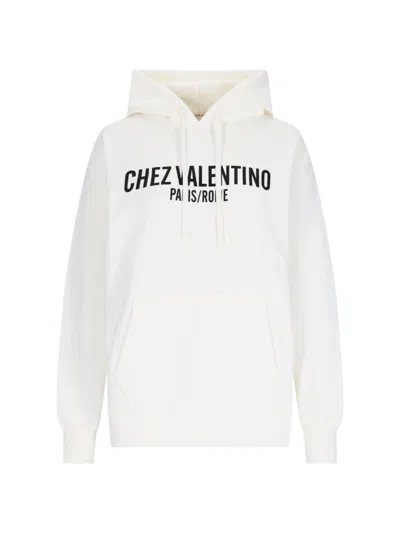 VALENTINO VALENTINO LOGO' HOODIE – WHITE