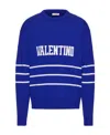 Valentino Garavani Man Sweater Blue Size L Virgin Wool In Blue