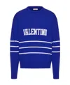 Valentino Garavani Man Sweater Blue Size L Virgin Wool In Blue