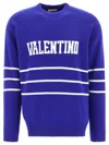 Valentino Garavani Man Sweater Blue Size L Virgin Wool In Blue
