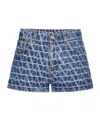 Valentino Garavani Toile Iconographe Denim Shorts In Blue