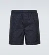 Valentino Nylon Swimsuit With Toile Iconographe Print In Blau