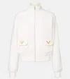 Valentino Logo Jersey Zip-up Sweatshirt In White