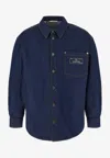 Valentino Denim Shirt With Long Sleeves And Chest Pocket In Blue