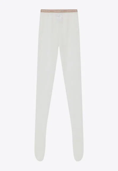 VALENTINO LOGO LACE TIGHTS