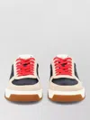 Valentino Sneakers Contrasting Panels Perforated Detailing Rubber Sole In Neutral