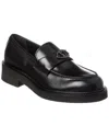 Valentino Logo Leather Loafer In Black