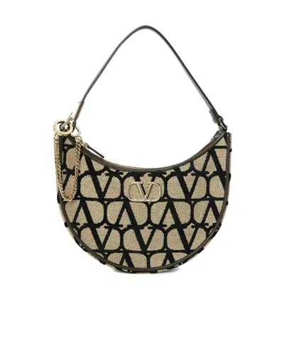 Valentino Garavani Logo Letter Shoulder Bag In Black