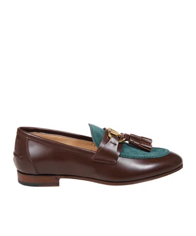Valentino Garavani Logo Loafers In Brown