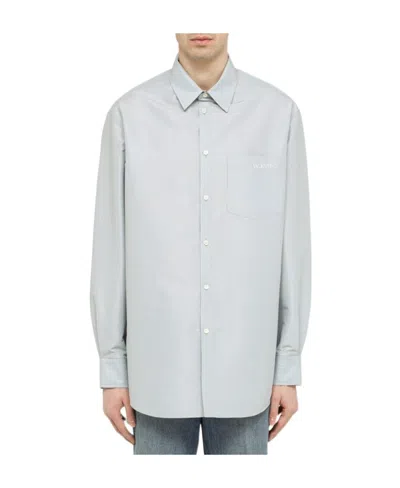 Valentino Logo Long-sleeved Shirt In White