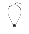 Valentino Logo Metal Necklace In Black