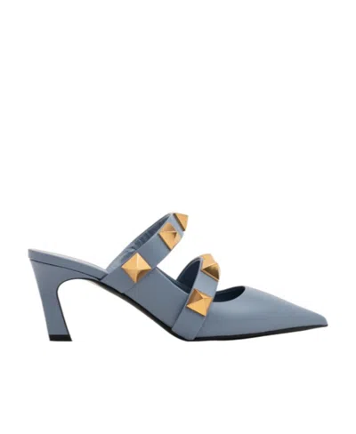 Valentino Garavani Logo Muller Shoes In Gray
