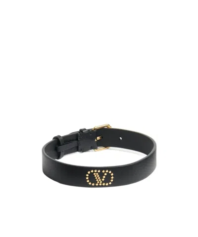 Valentino Garavani Logo Necklace In Black