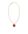 Valentino Garavani Coeur Royal Necklace In Metal Enamel And Beads Woman Multicolour Uni In Yellow