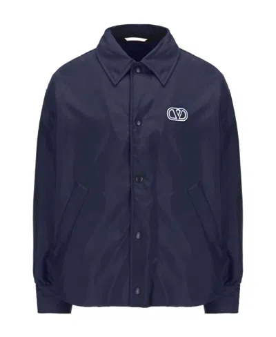 Valentino Logo-patch Bomber Jacket In Black