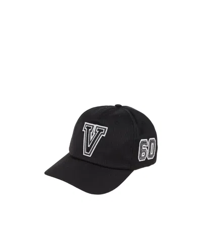 Valentino Garavani Logo-patch Cotton Cap In Black