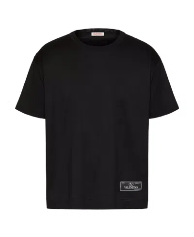 Valentino Canvas Iconograph Cotton T-shirt In Black