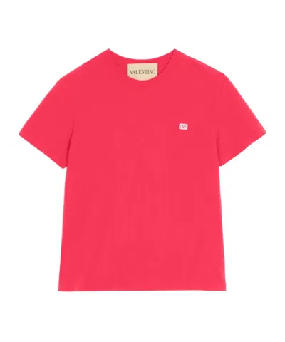Valentino T-shirt With Signature Vlogo In Red
