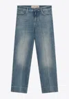 Valentino Faded-effect Blue Jeans Women In Blue