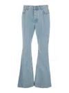 Valentino Logo Patch Flared Jeans In Blue