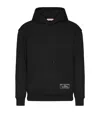 Valentino Logo Patch Drawstring Hoodie In Black