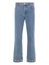Valentino Five-pocket Jeans With Studs And Eyelets In Blue