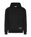 Valentino Logo Patch Drawstring Hoodie In Black